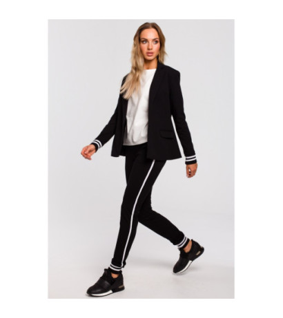 M459 Żakiet ze ściągaczem w mankietach - czarny