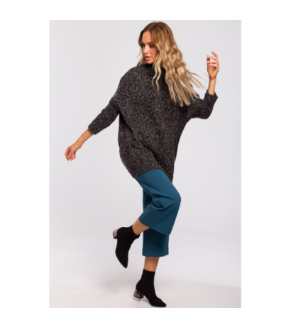 M470 Ciepły sweter z półgolfem - grafitowy