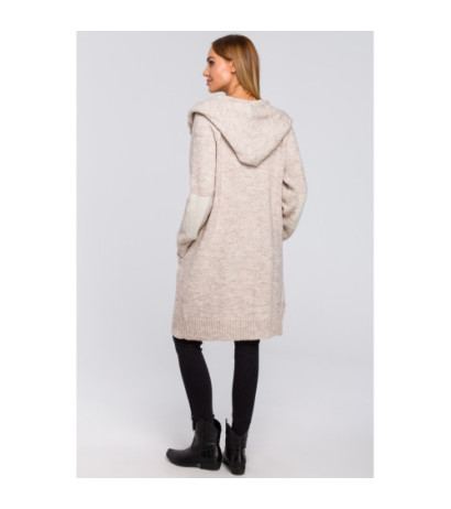 M474 Hooded cardigan with ties - beige