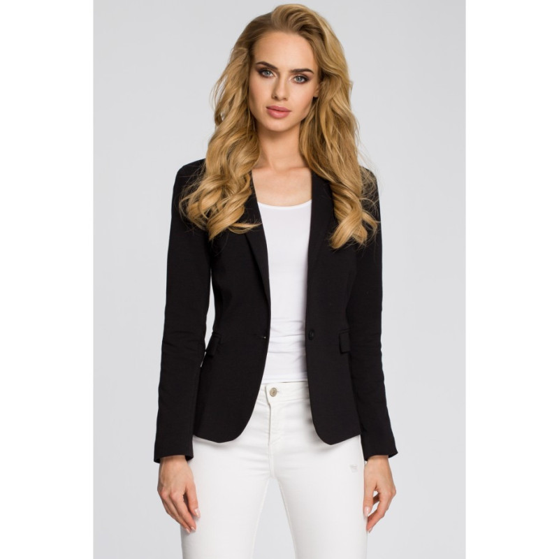 M243 Dopasowany żakiet zapinany na guzik - czarny