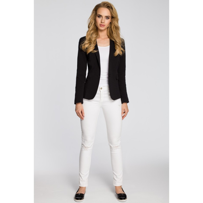 M243 Dopasowany żakiet zapinany na guzik - czarny