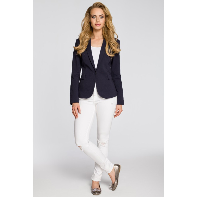 M243 Dopasowany żakiet zapinany na guzik - granatowy