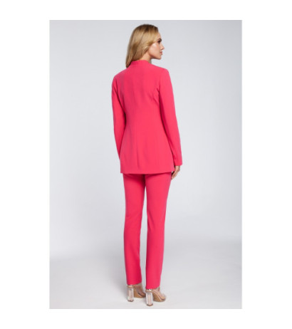 M304 Stylowy elegancki żakiet zapinany - różowy