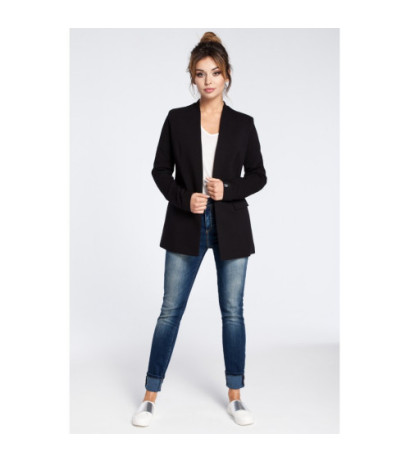 B030 Dzianinowy niezapinany żakiet - czarny