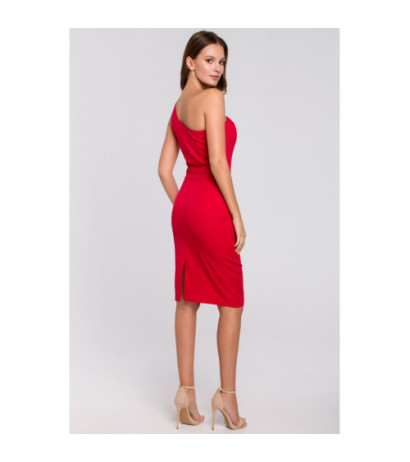 K003 Sukienka na jedno ramię - czerwona
