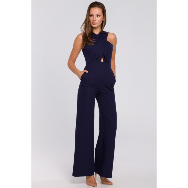 K029 Kombinezon ze skrzyżowaną górą - atramentowy