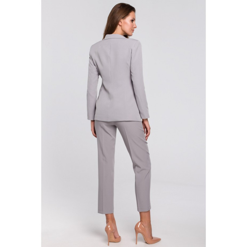 K036 Żakiet zapinany na guzik - szary