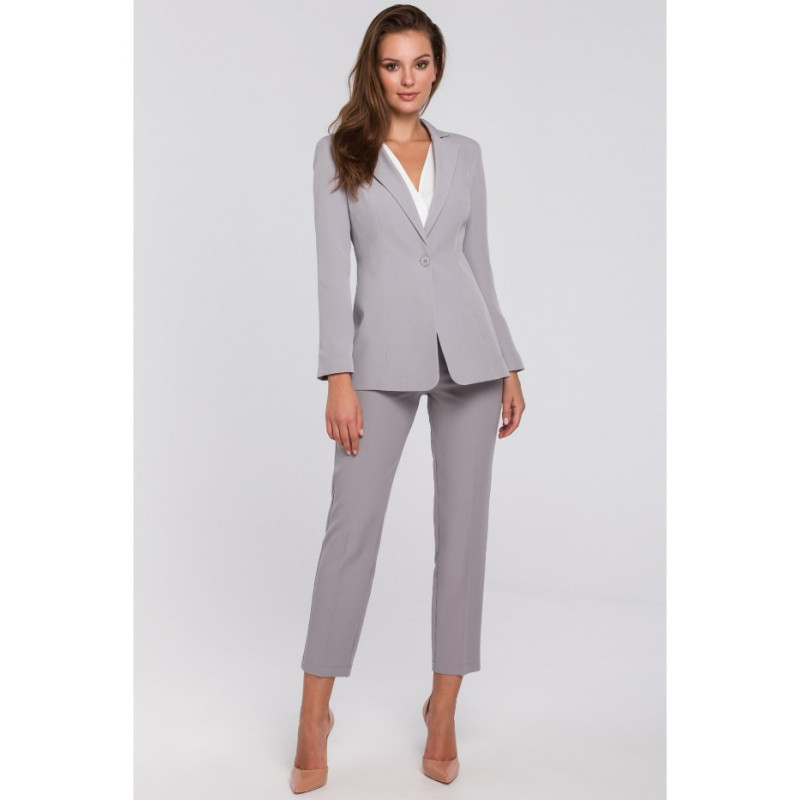 K036 Żakiet zapinany na guzik - szary