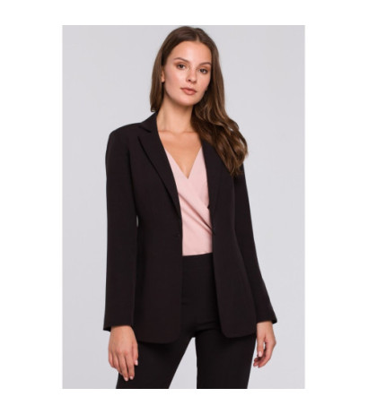 K036 Żakiet zapinany na guzik - czarny