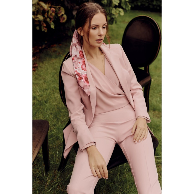 K036 Żakiet zapinany na guzik - brudno-różowy