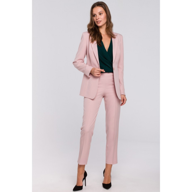 K036 Żakiet zapinany na guzik - brudno-różowy