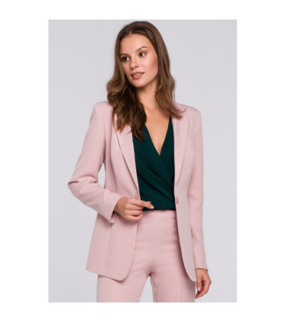 K036 Żakiet zapinany na guzik - brudno-różowy