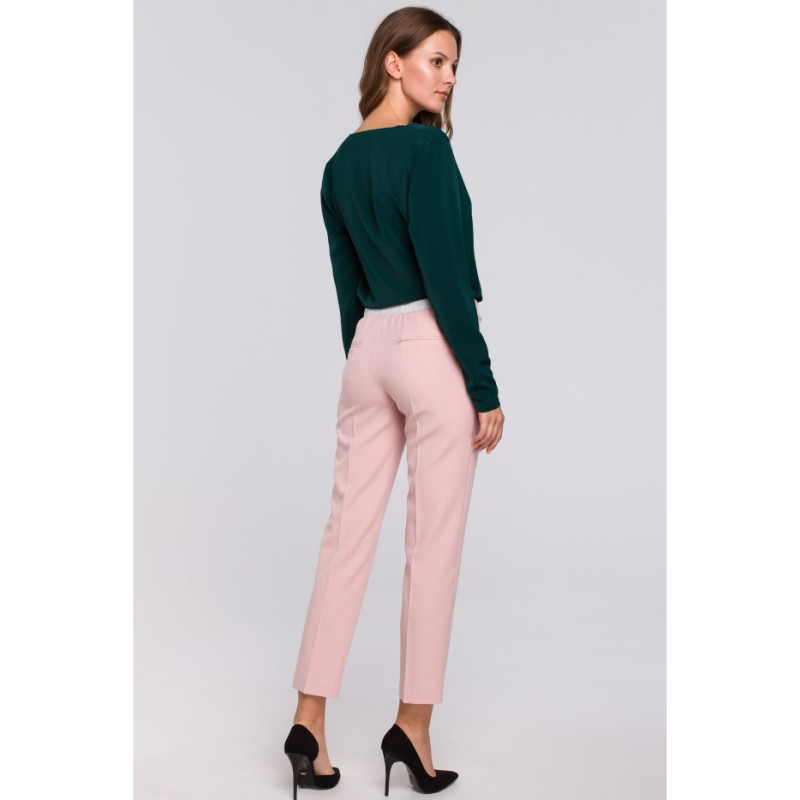 K037 Bluzka kopertowa z długim rękawem - zielona