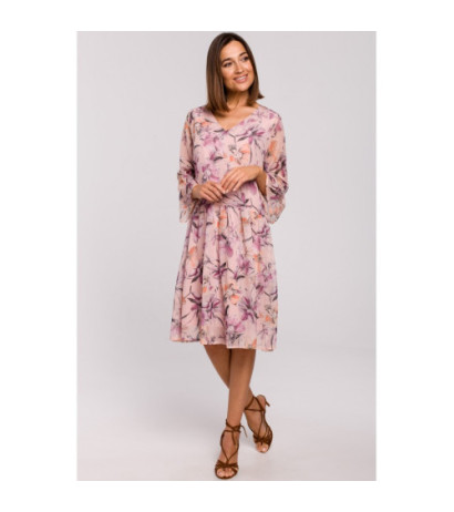 S214 Szyfonowa sukienka z obniżoną linią talii - model 2