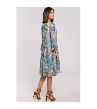 S214 Szyfonowa sukienka z obniżoną linią talii - model 4