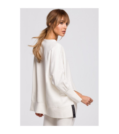 M491 Bluza z rozcięciami na bokach i lampasem - ecru