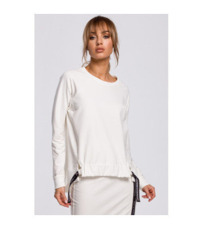 M492 Bluza z klamerkami i lampasami - ecru