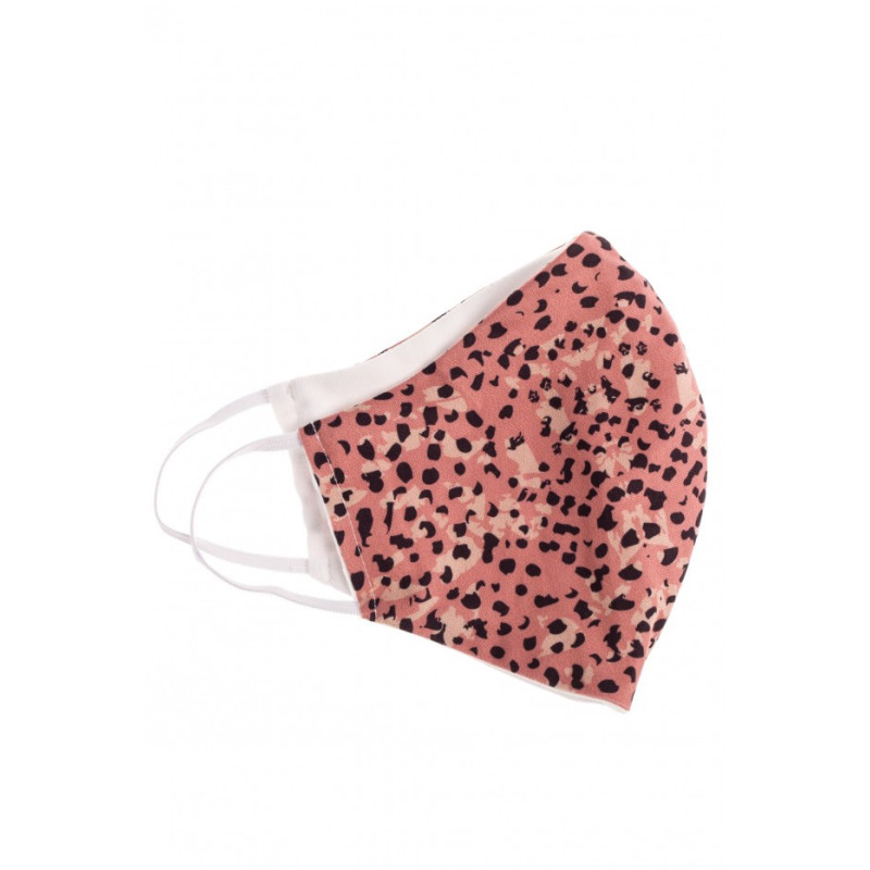 Profilowana maseczka z nadrukiem - łososiowa