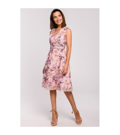 S225 Sukienka szyfonowa bez rękawów - model 2