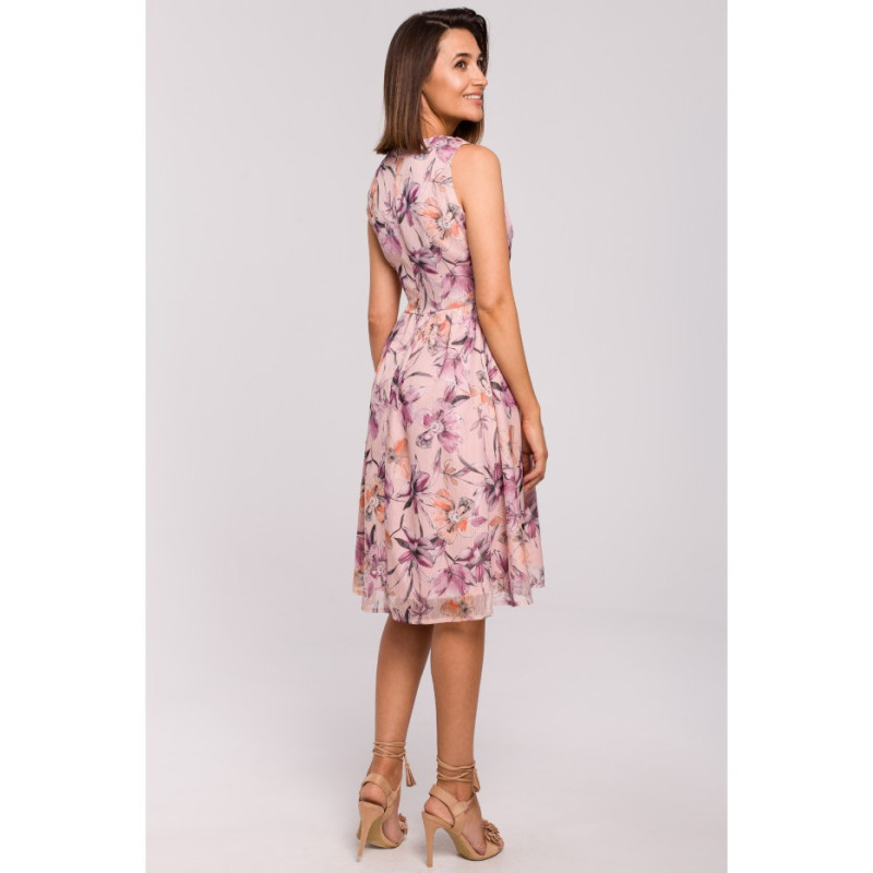 S225 Sukienka szyfonowa bez rękawów - model 2