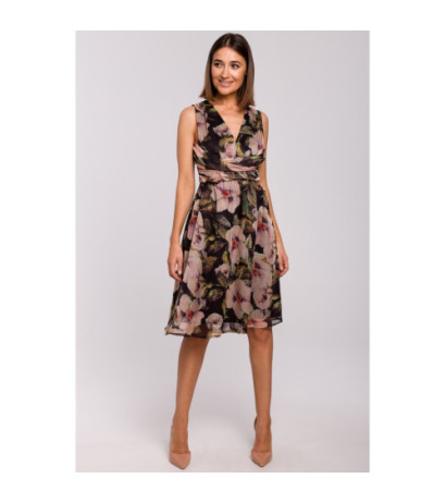 S225 Szyfonowa sukienka bez rękawów - model 3