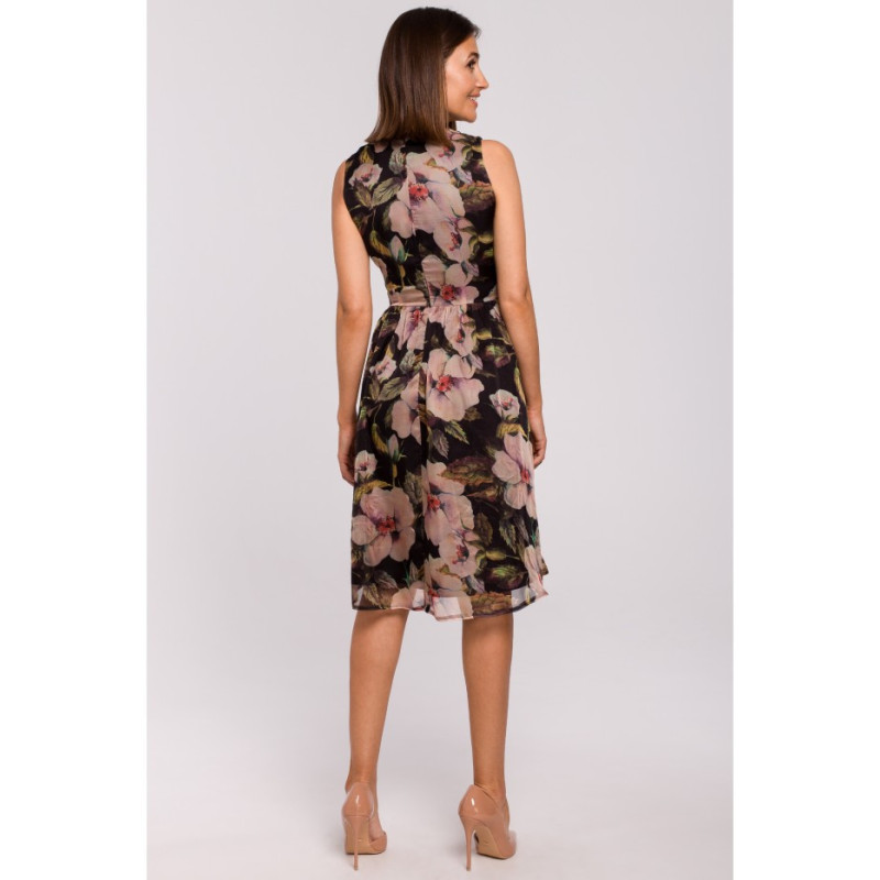 S225 Szyfonowa sukienka bez rękawów - model 3