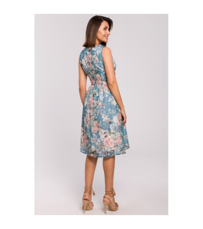 S225 Szyfonowa sukienka bez rękawów - model 4