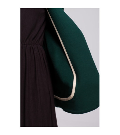 B180 Prosty niezapinany żakiet z kapturem - ciemnozielony