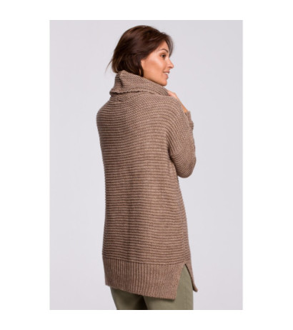 BK047 Sweter oversize z golfem - cappuccino
