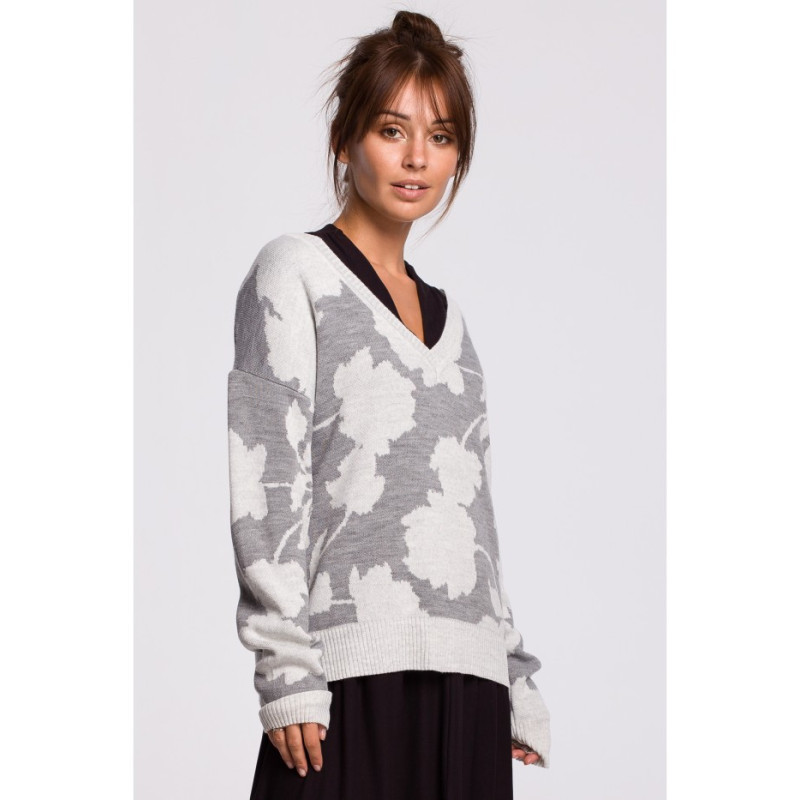 BK056 Sweter w kwiaty - model 1