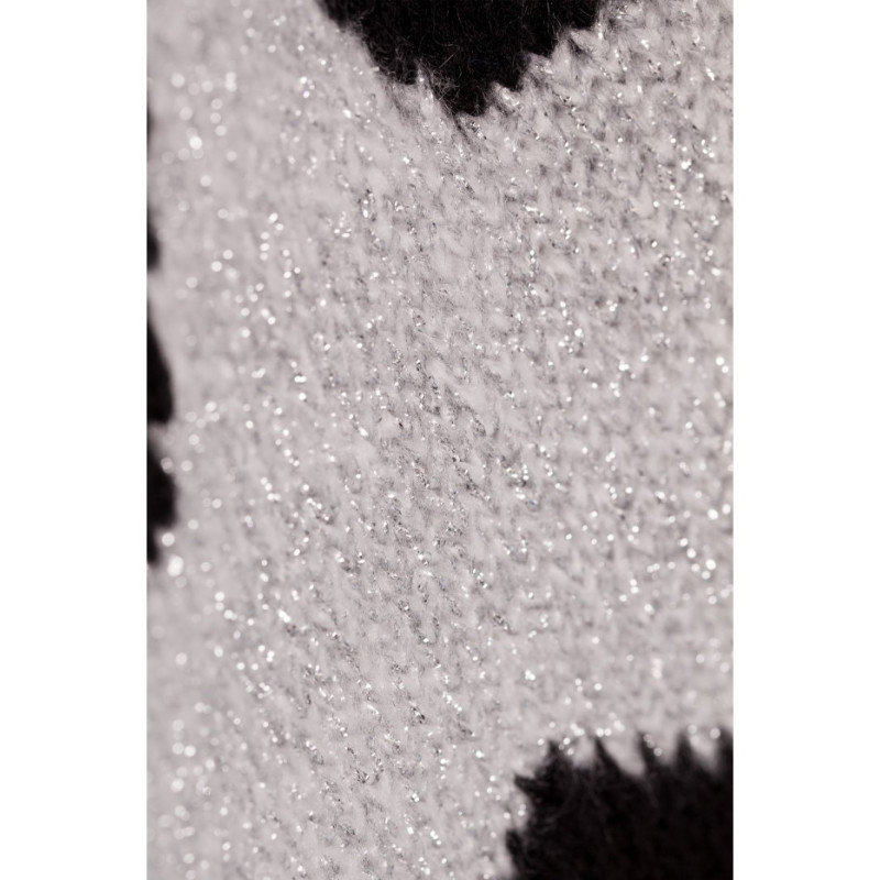 BK063 Kardigan z motywem gwiazdy - czarno-srebrny