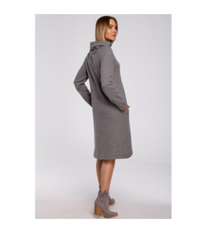 M551 Sukienka z asymetrycznym dołem - szara
