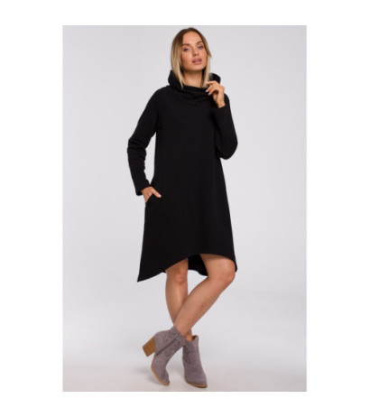 M551 Sukienka z asymetrycznym dołem - czarna