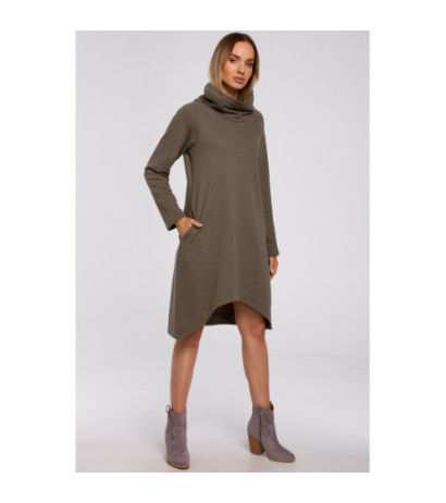 M551 Sukienka z asymetrycznym dołem - khaki