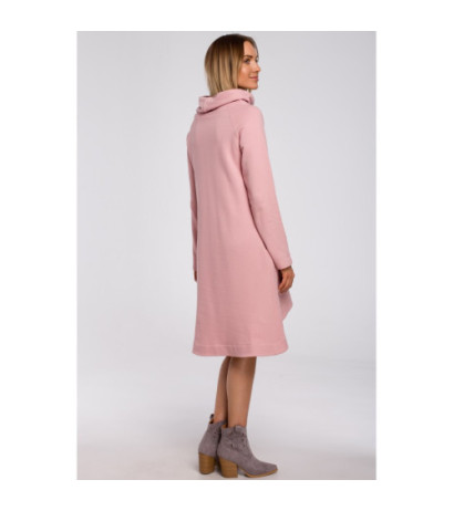 M551 Sukienka z asymetrycznym dołem - pudrowa
