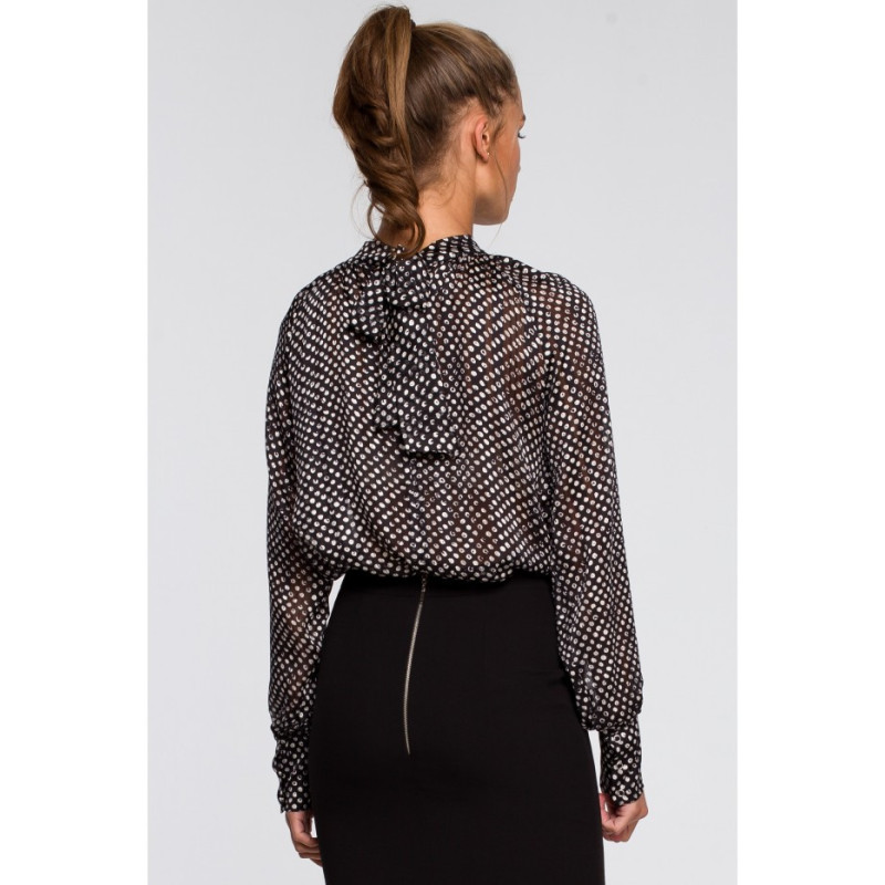 S235 Bluzka szyfonowa z wiązaniem - model 1