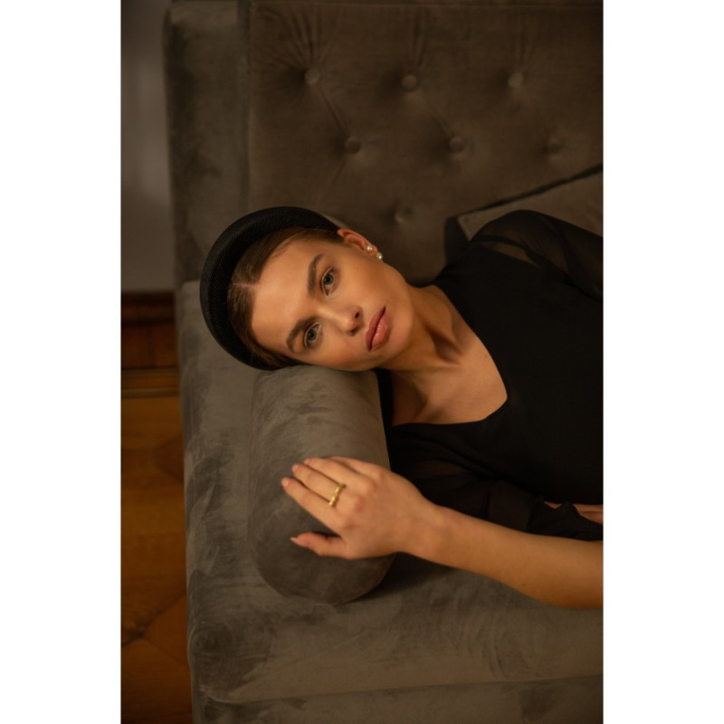 S236 Sukienka szyfonowa gładka - czarna