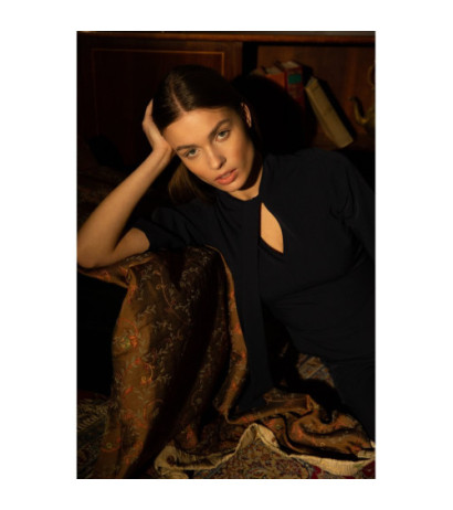 S243 Kombinezon z wiązaniem - czarny