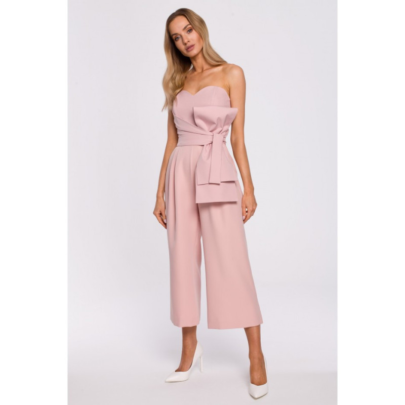 M571 Kombinezon Gorsetowy - pudrowy