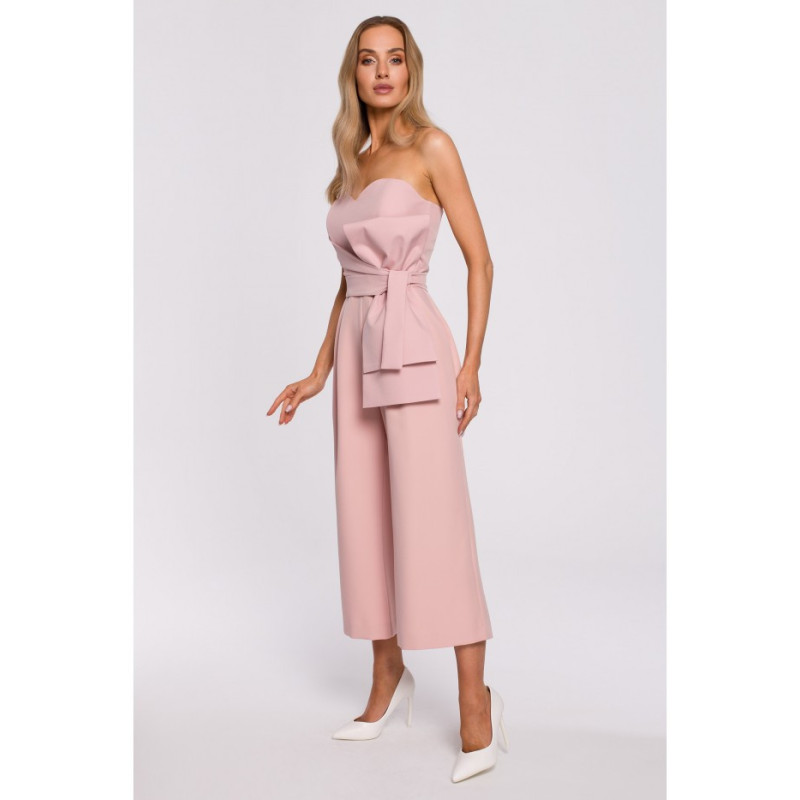 M571 Kombinezon Gorsetowy - pudrowy