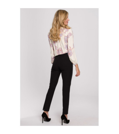 K093 Spodnie z rozcięciami z tyłu - czarne