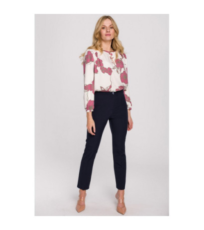 K093 Spodnie z rozcięciami z tyłu - atramentowe