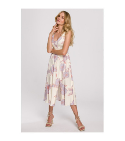 K098 Sukienka midi bez rękawów - model 3