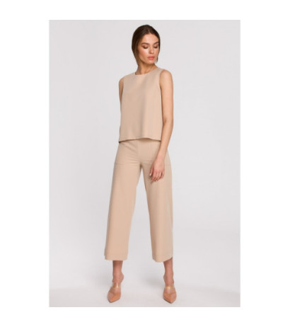 S257 Bluzka bez rękawów - beżowa