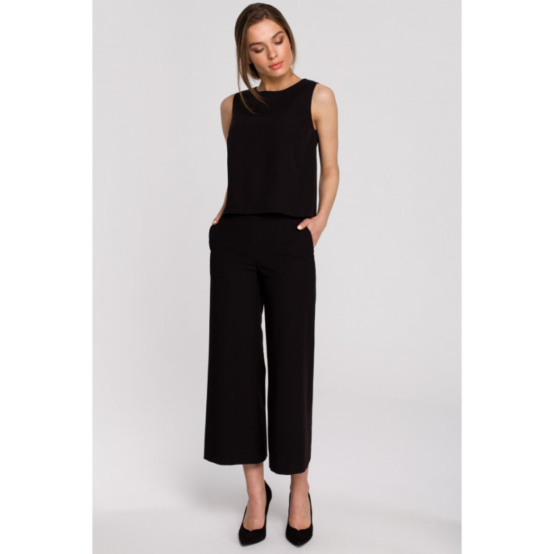 S257 Bluzka bez rękawów - czarna