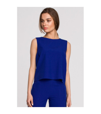 S257 Bluzka bez rękawów - chabrowa