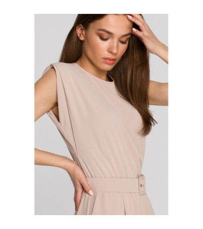 S259 Kombinezon z poduszkami na ramionach - beżowy