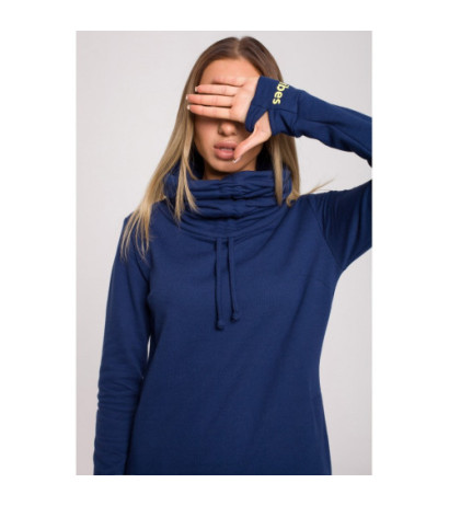 M622 Sukienka maxi z wysokim kołnierzem - atramentowy