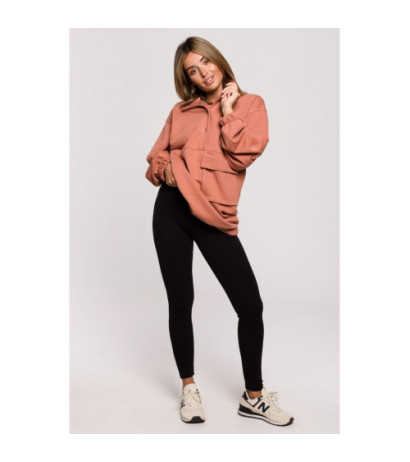 B213 Legginsy z dzianiny prążkowanej - czarne