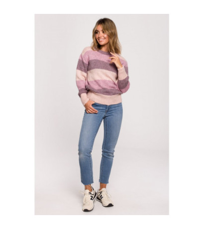 BK071 Sweter w pasy wielokolorowe - model 3